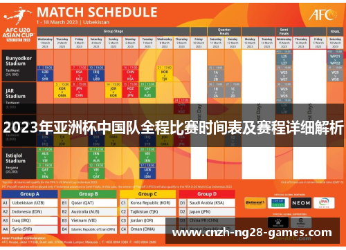 2023年亚洲杯中国队全程比赛时间表及赛程详细解析